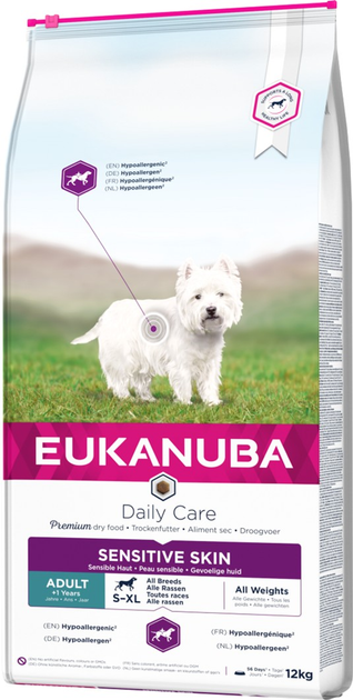 Сухий корм для собак Eukanuba Daily Care Sensitive Skin 12 кг (8710255119717) - зображення 1