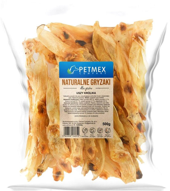 Przysmak dla psów Petmex ucho królika 500 g (5902808161806) - obraz 1