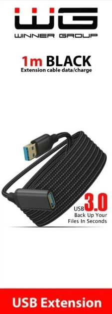 Przedłużacz Winner Group USB Type-A - USB Type-A 1 m Black (8591194104497) - obraz 5