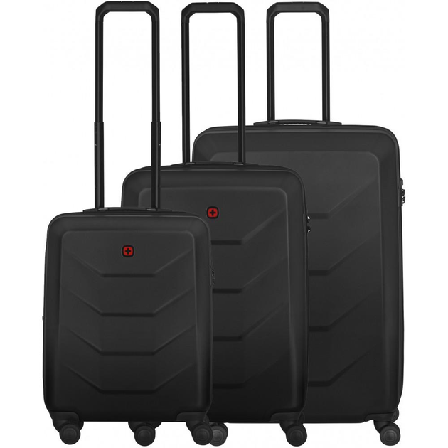 Набор чемоданов Wenger Prymo 3 в 1 (S,M,L) пластик 4 колеса черный ...