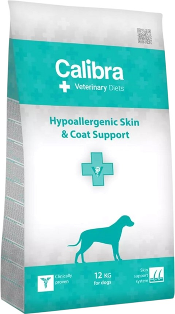 Sucha karma dla psa Calibra Veterinary Diets Hypoallergenic Skin & Coat 12 kg (8594062087236) - obraz 1