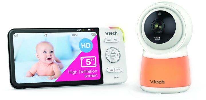 Відеоняня Vtech RM-5754HD Wi-Fi з 5-дюймовим екраном Біла (4897027123661) - зображення 5