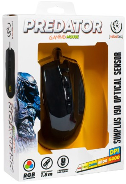 Mysz Rebeltec Predator USB Czarna (RBLMYS00052) - obraz 3