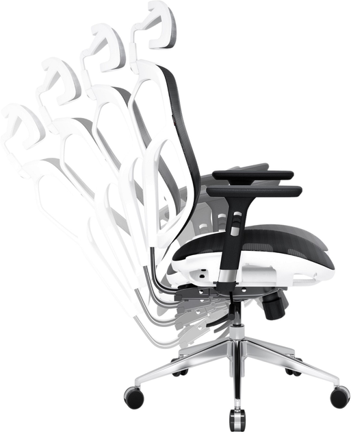 Fotel biurowy ergonomiczny Diablo Chairs V-Basic White-Black (5902560334562) - obraz 4