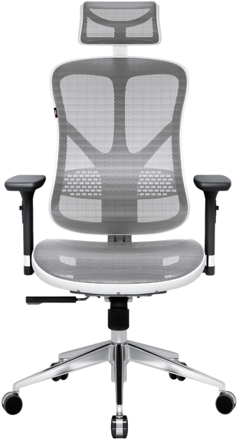 Fotel biurowy ergonomiczny Diablo Chairs V-Basic White-Grey (5902560334579) - obraz 2