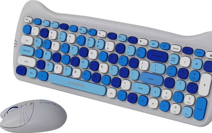 Комплект бездротовий Canyon HSET-W6 Kitty Edition Wireless Blue (CNS-HSETW6BL) - зображення 5