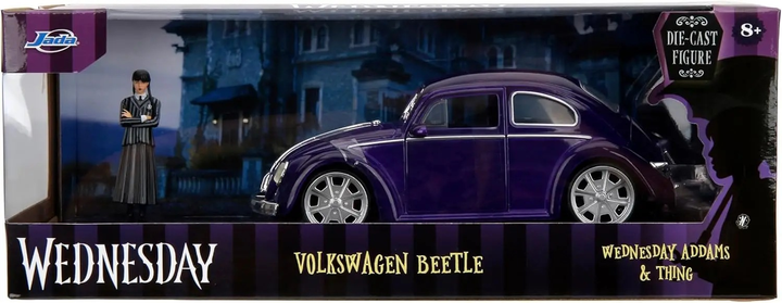 Model metalowy Jada Wednesday Volkswagen Beetle 1:24 (253255076) (4006333088391) - obraz 1