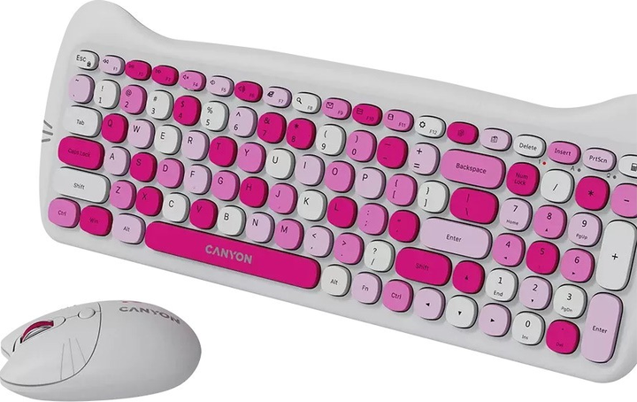 Комплект бездротовий Canyon HSET-W6 Kitty Edition Wireless Pink (CNS-HSETW6PK) - зображення 5