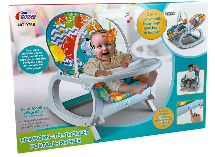 Kolyska bujaczek do karmienia LEAN Toys 2 w 1 z wibracją i dźwiękiem 9758 (5904204755092) - obraz 4
