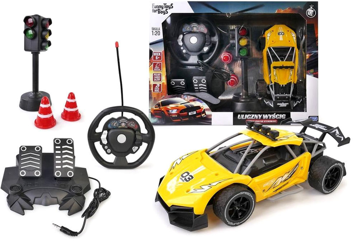 Auto zdalnie sterowane Artyk Funny Toys For Boys z kierownicą i pedałami (5901811143236) - obraz 2