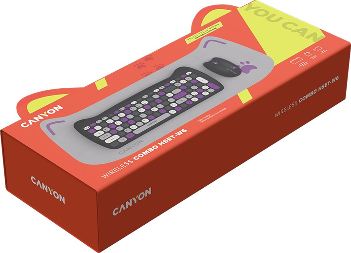 Комплект бездротовий Canyon HSET-W6 Kitty Edition Wireless Grey (CNS-HSETW6VT) - зображення 6