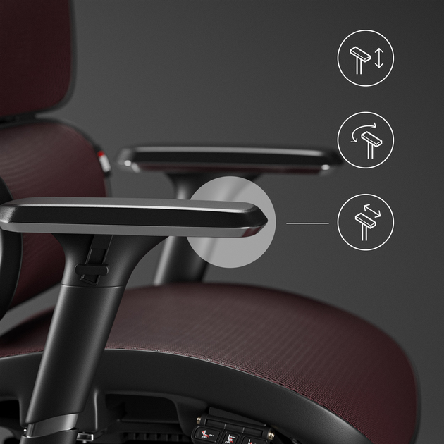 Крісло офісне ергономічне Diablo Chairs V-Commander Black-Burgundy (5904405577219) - зображення 6