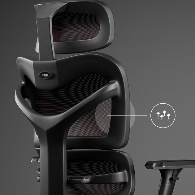 Крісло офісне ергономічне Diablo Chairs V-Commander Black-Burgundy (5904405577219) - зображення 7