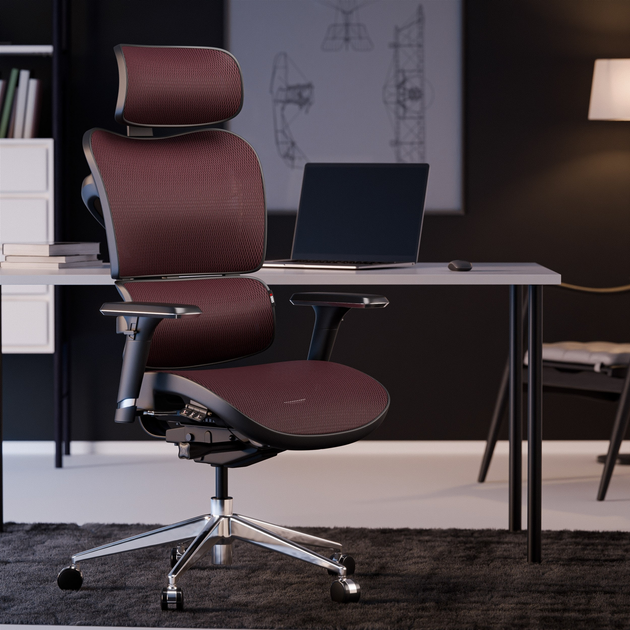 Крісло офісне ергономічне Diablo Chairs V-Commander Black-Burgundy (5904405577219) - зображення 10