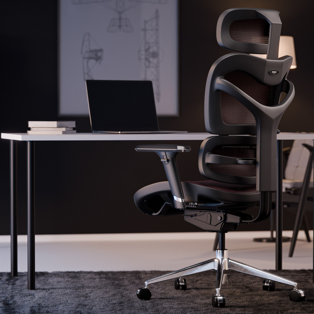 Крісло офісне ергономічне Diablo Chairs V-Commander Black-Burgundy (5904405577219) - зображення 11
