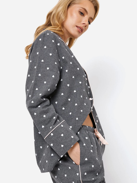 Piżama (koszula + spodnie) Aruelle Joy pajama long L Szara (5905616143255) - obraz 4