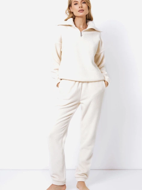 Домашній костюм (кофта + штани) Aruelle Teodora set soft M Білий (5905616140124) - зображення 3