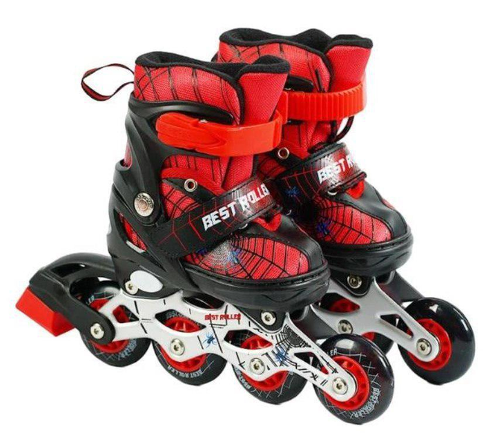 Дитячі ролики з захистом Best Roller 11577-XS, червоні, з підсвіткою, переставні колеса, розмір 26-28 