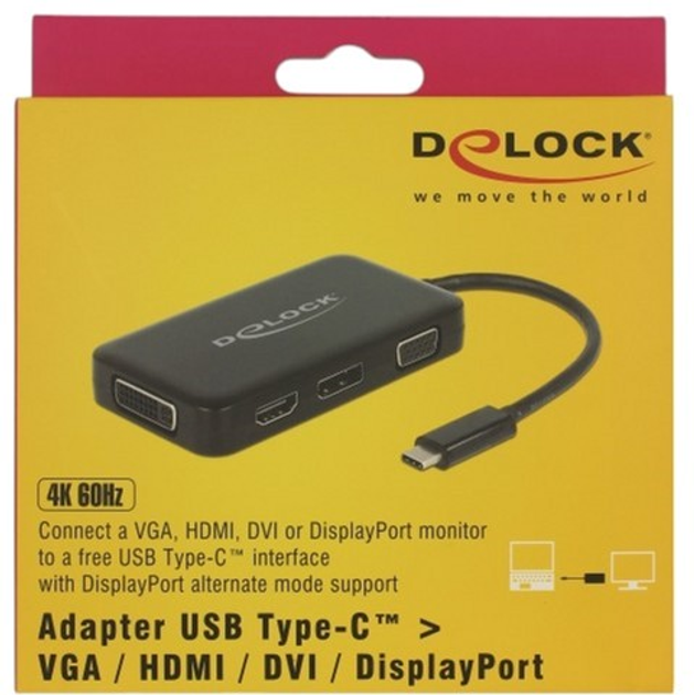 Adapter Delock USB Type-C - VGA / HDMI /DVI/ DisplayPort (4043619639298) - obraz 2