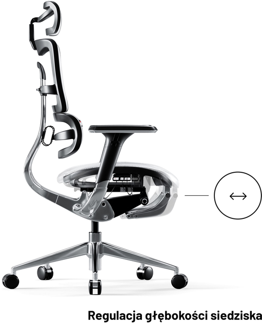 Крісло офісне ергономічне Diablo Chairs V-Master Black-White (5904405577172) - зображення 6