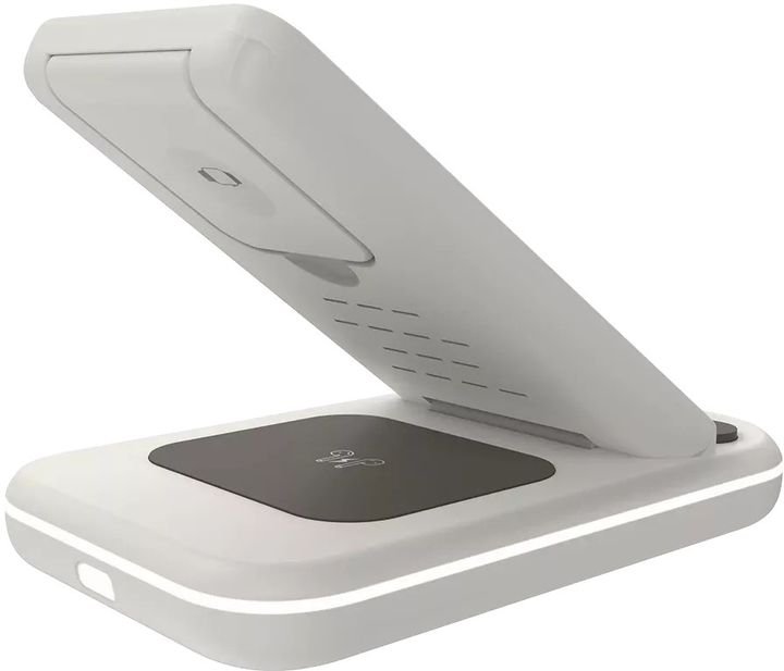 Бездротова зарядна станція Canyon WS-304 3-в-1 15W Cosmic Latte (CNS-WCS304CL) - зображення 4