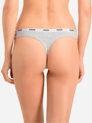 Zestaw damskich majtek typu stringi 3 szt Puma String 3p Pack 90759001 M Czarny/Szary/Biały (8718824804415) - obraz 6