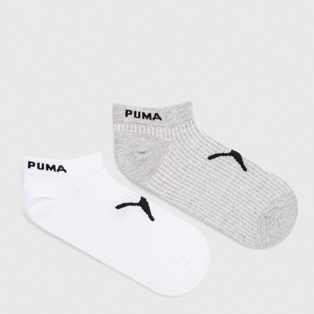 Набір чоловічих шкарпеток 2 пари Puma Women Cat Logo Rib Sneaker 93819201 39-42 Білий/Сірий (8720245489287) - зображення 4
