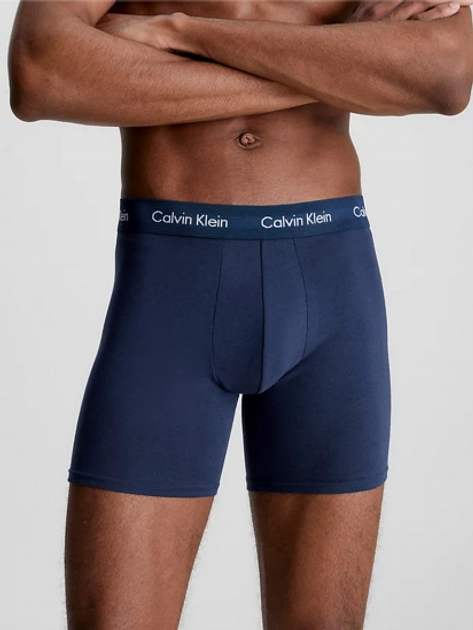 Zestaw majtek męskich typu bokserki bawełnianych Calvin Klein Underwear 000NB1770A-4KU M 3 szt Czarny/Granatowy/Niebieski (8719115052713) - obraz 4
