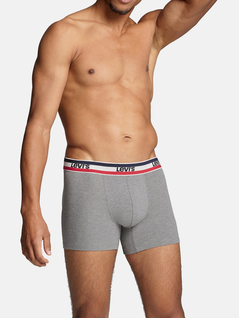 Zestaw majtek męskich typu bokserki 2 szt Levi's Logo Boxer Brief Organic Co 2P 7012239080030 S Czarny/Szary (8720245438179) - obraz 6