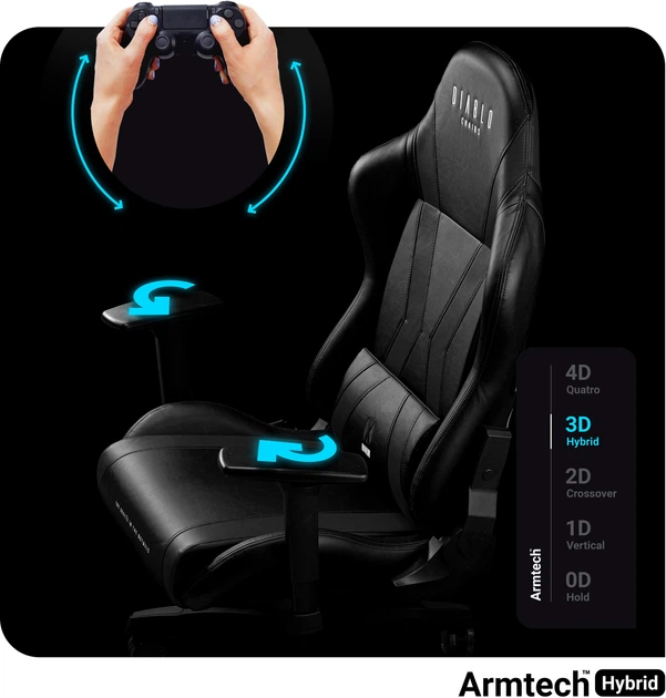 Fotel gamingowy Diablo X-Horn 2.0 Normal Size Black (5902560336993) - obraz 11