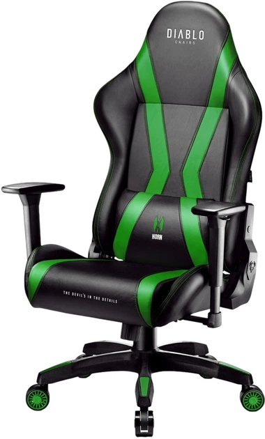 Ігрове крісло Diablo X-Horn 2.0 Normal Size Black-Green (5902560337020) - зображення 4