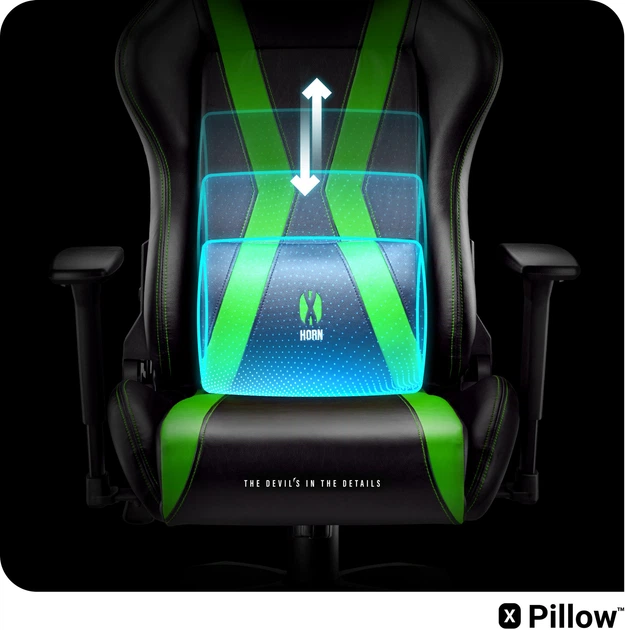 Ігрове крісло Diablo X-Horn 2.0 Normal Size Black-Green (5902560337020) - зображення 16