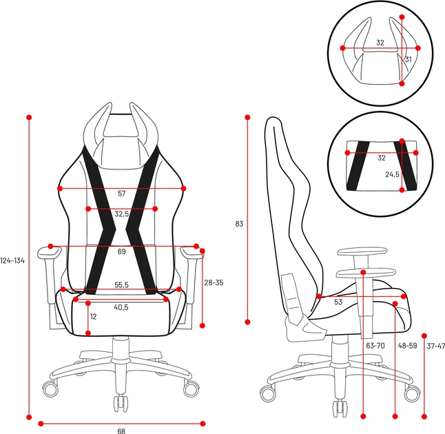 Ігрове крісло Diablo X-Horn 2.0 Normal Size Black-Green (5902560337020) - зображення 19