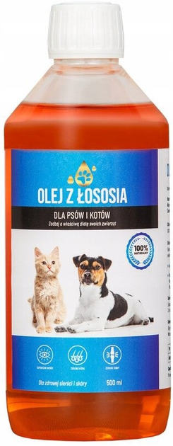 Olej z łososia Lab-V dla psów i kotów na skórę sierść i alergie 500 ml (5903240466634) - obraz 1