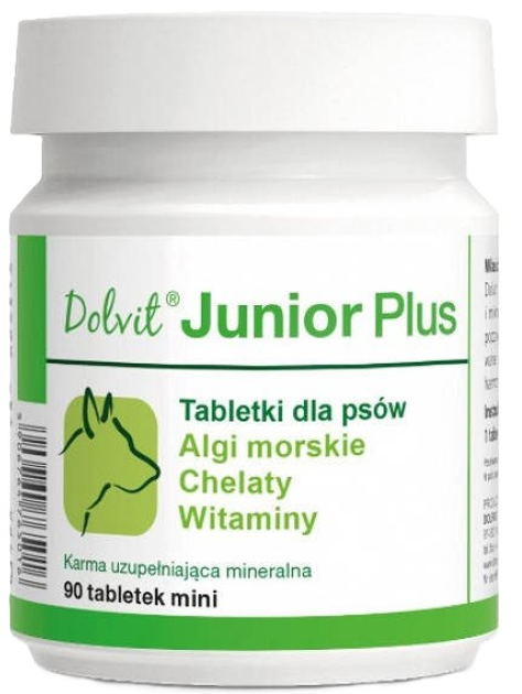 Witaminy i minerały dla szczeniąt Dolfos Dolvit Junior Plus 90 tabletek (5902232644043) - obraz 1