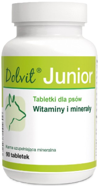 Witaminy i minerały dla szczeniąt Dolfos Dolvit Junior 90 tabletek (5902232645026) - obraz 1