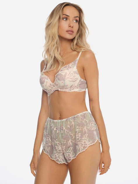 Biustonosz damski z fiszbinami Push-up z koronką Esotiq 41441-65X 75D Zielony (5903972251966) - obraz 5