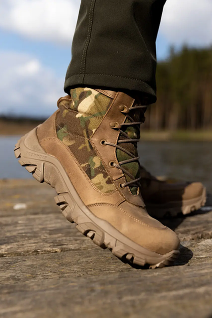 Берці зимові Crazy кожа койот, вставки cordura USA мультикам висота 17 см, 43-28.5см - зображення 4