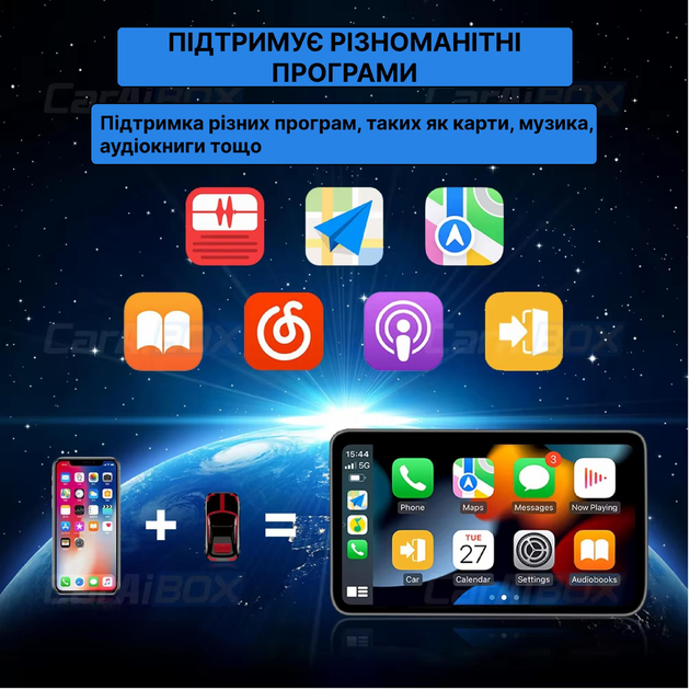 Бездротовий USB Адаптер CarAIBOX 2в1 для автомобіля з Apple CarPlay або Android Auto, WiFi 5G, Bluetooth 5.0 (C12-CP-AA) - зображення 6