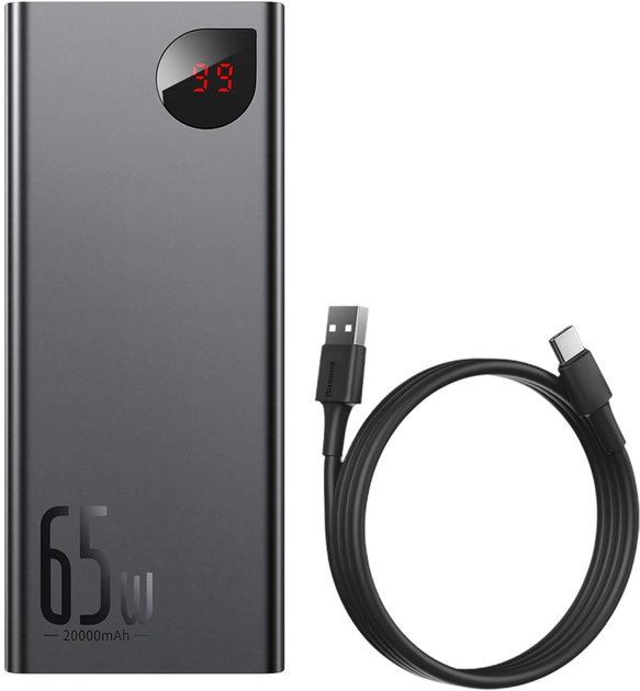 Powerbank Baseus Adaman Metal 20000 mAh 65 W Black (PPADM65-S) - obraz 7