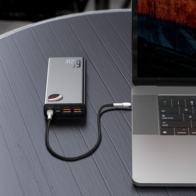 Powerbank Baseus Adaman Metal 20000 mAh 65 W Black (PPADM65-S) - obraz 9