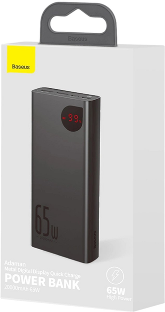 Powerbank Baseus Adaman Metal 20000 mAh 65 W Black (PPADM65-S) - obraz 12