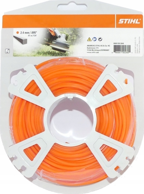 Żyłka tnąca kwadratowa (w rolkach) Stihl Ø2.4 mm 41 m (288068) - obraz 1