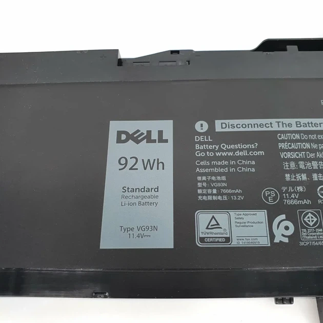Акумуляторна батарея для ноутбука Dell Precision 3520 3530 M3520 M3530 Dell Latitude 5580 E5580 5590 E5590 5591 E5591 5480 E5480 5490 E5490 5491 E5491 - VG93N - зображення 3