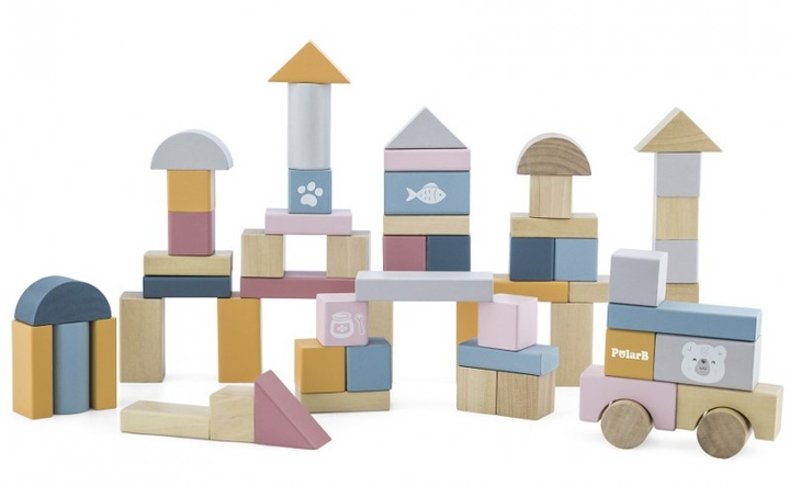 Klocki drewniane Viga Toys PolarB  60 elementów (6971608440106) - obraz 3