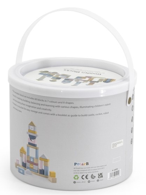 Klocki drewniane Viga Toys PolarB  60 elementów (6971608440106) - obraz 5