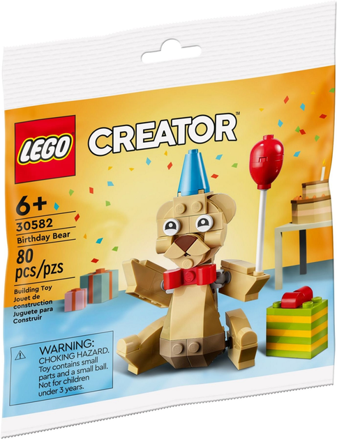 Zestaw klocków LEGO Creator Birthday Bear 80 elementów (30582) - obraz 1