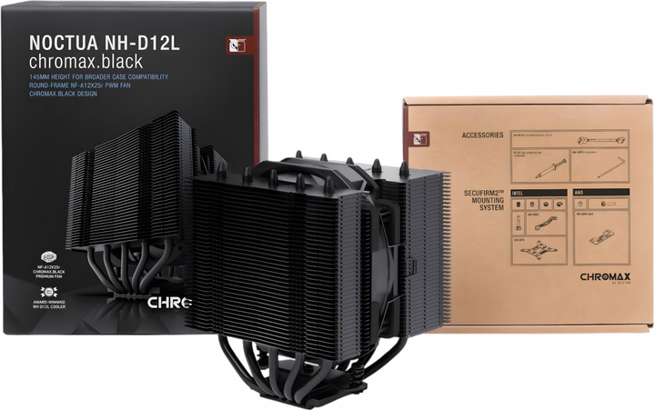 Chłodzenie Noctua NH-D12L chromax.black (9010018000474) - obraz 4