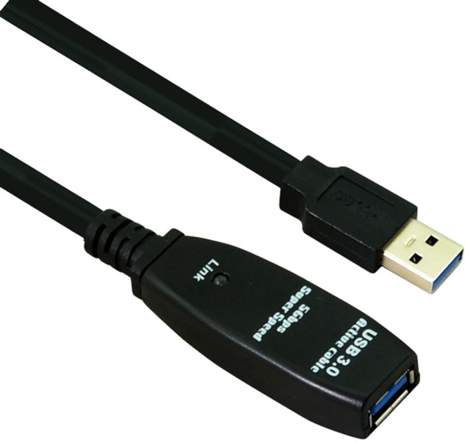 Кабель Helos USB 3.1 Type-A - USB 3.1 Type-A 10 m Black (4005938883325) - зображення 1