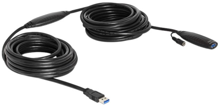 Кабель Delock USB 3.0 Type-A/DC connector - USB 3.0 Type-A з подовженням 10 m Black (4043619834150) - зображення 2